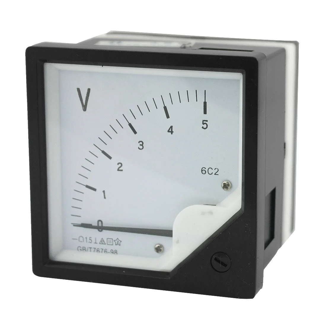 DC 0-5V Measuring Range Voltage Measurement Tool Rectangle Plastic Panel Analog Meter Voltmeter Class 1.5