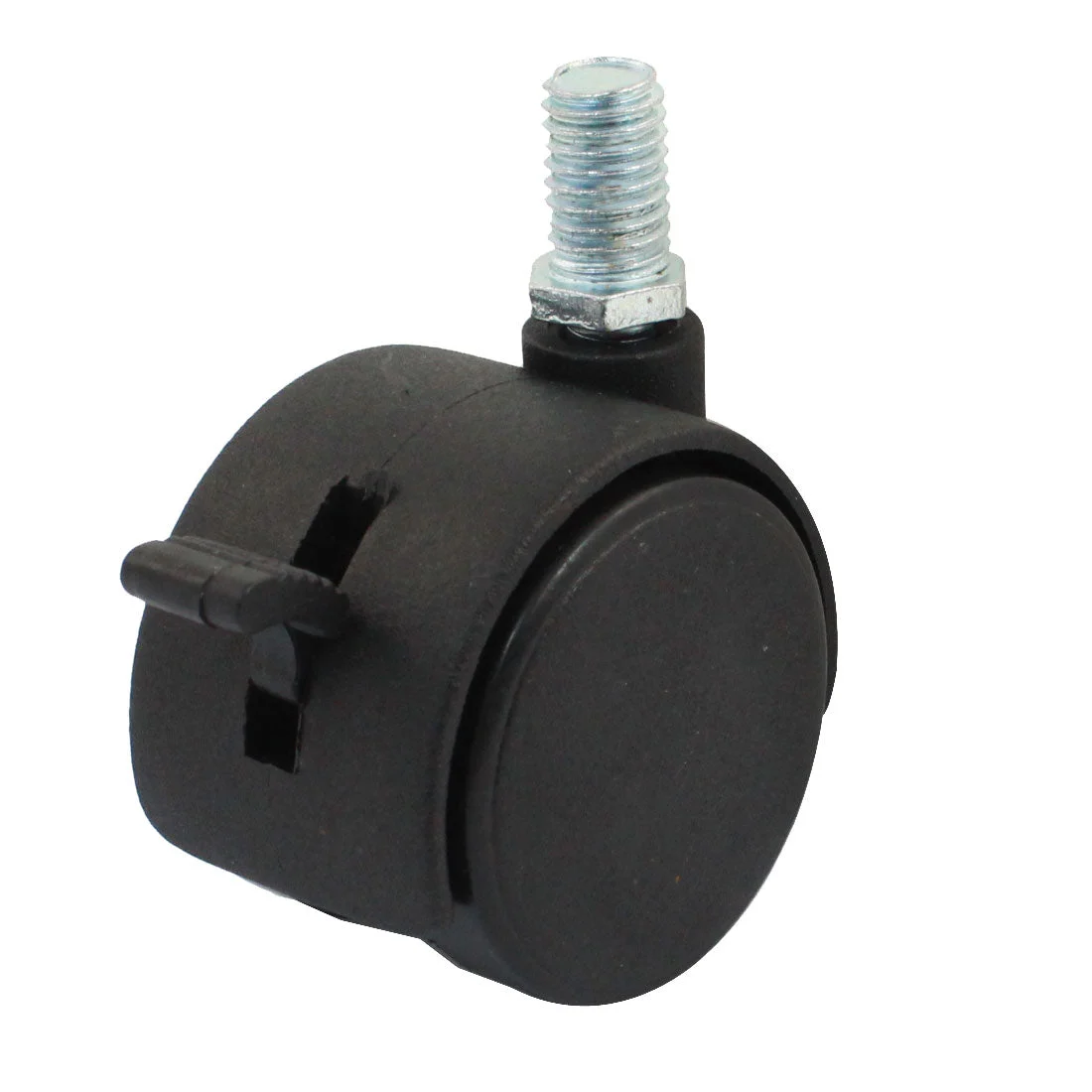 10mm Thread Stem Connector 1.5" Twin Wheel Swivel Brake Caster Black for Office Chair Furniture