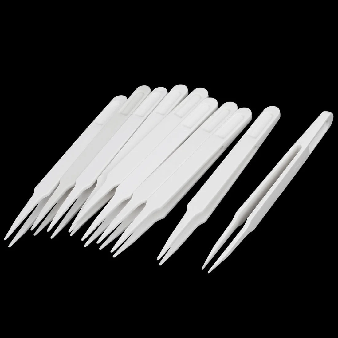 Uxcell 10pcs 0.47" Long Plastic Anti Static Pointed Tip Tweezer