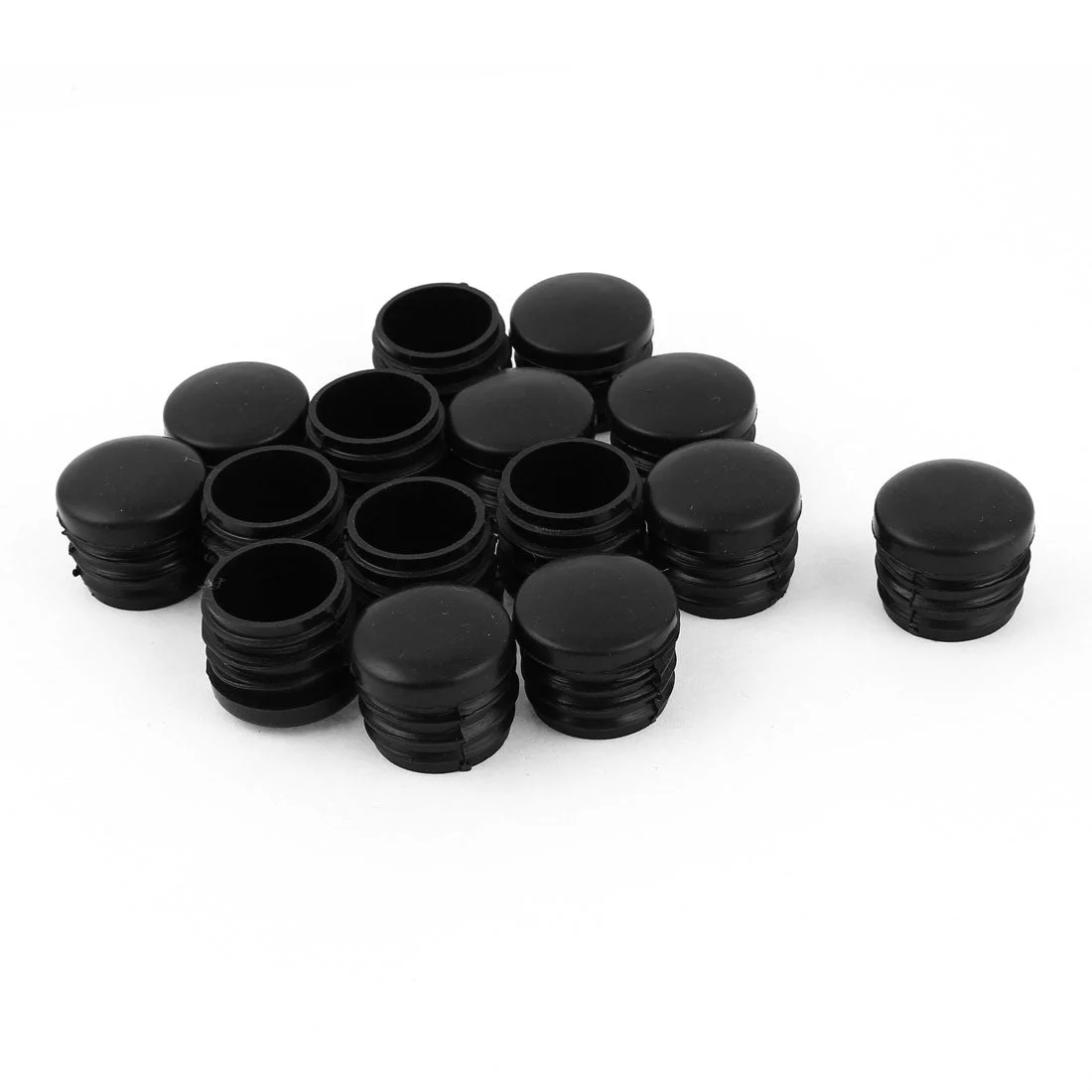 15 Pcs 25mm 1" Diameter Black Plastic Blanking End Caps Round Tubing Tube Insert