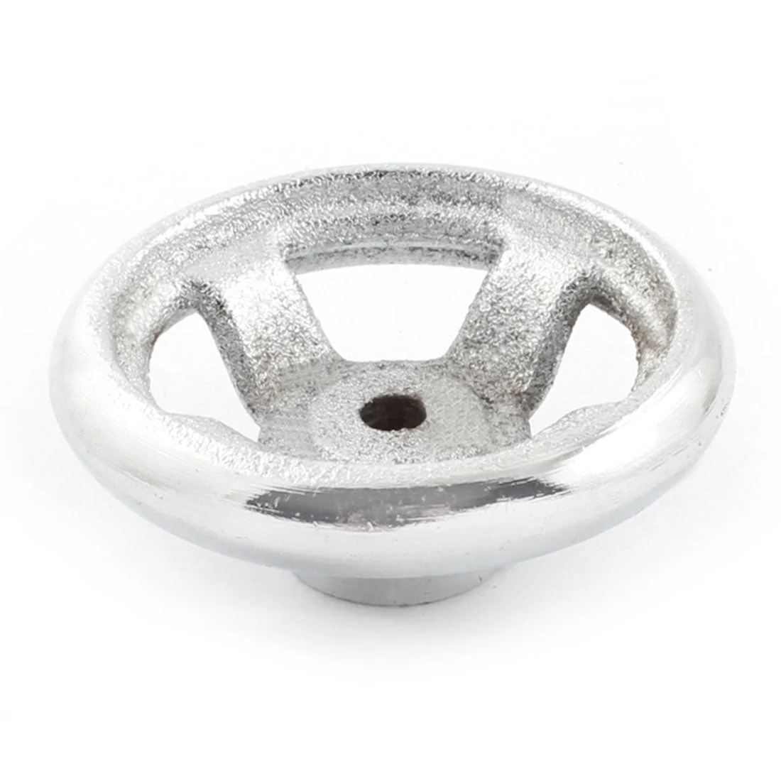 7mmx70mm Four Spoke Round Silver Tone Iron Hand Wheel Handwheel for Milling Machine Lathe