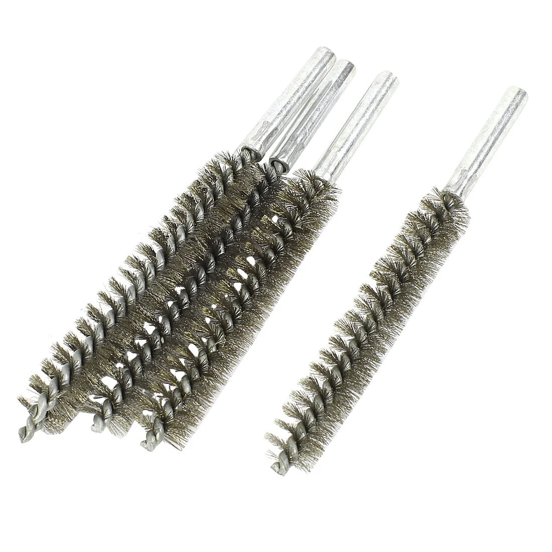 16cm Length 18mm Diameter Stainless Steel Wire Tube Cleaning Brush 5 Pcs