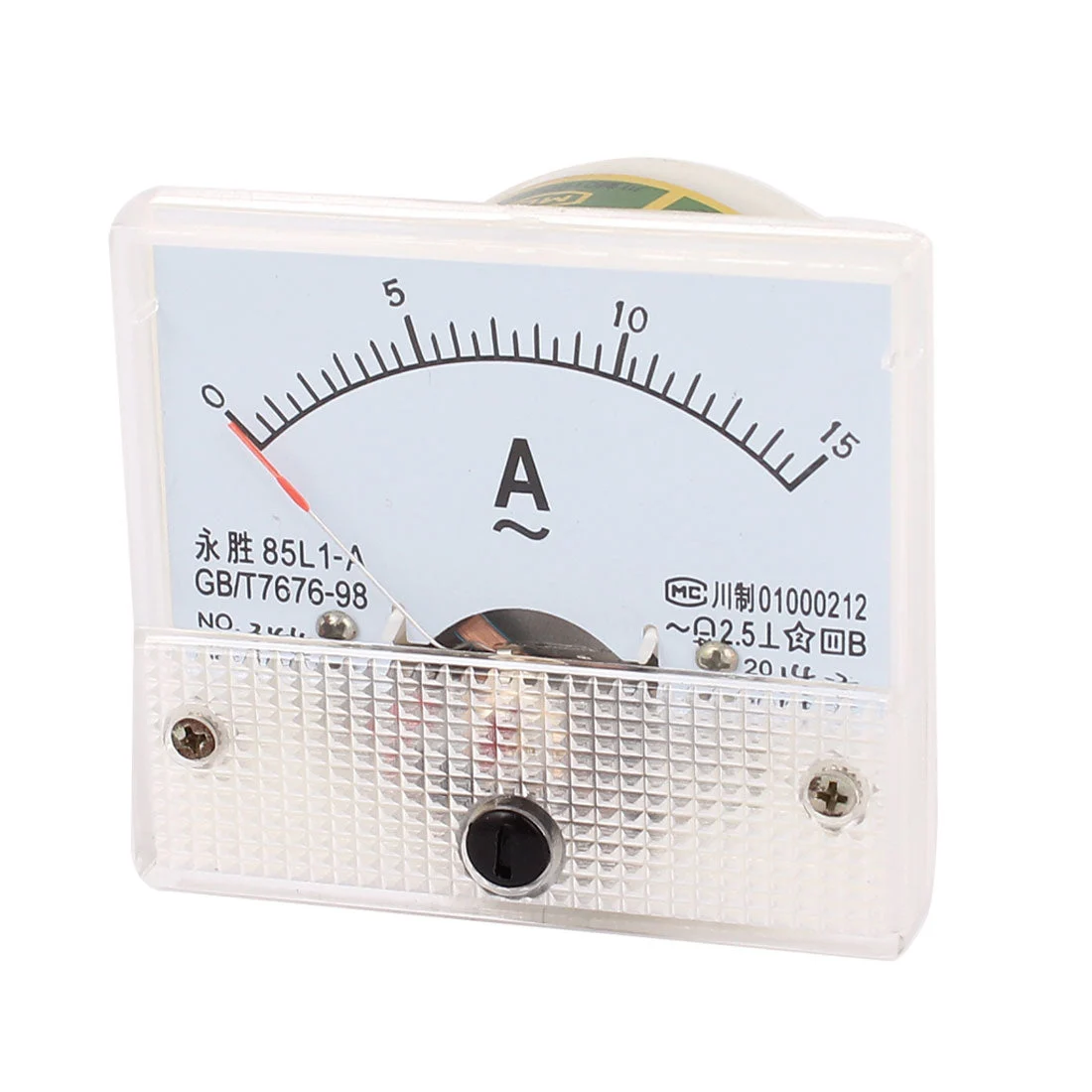 85L1 AC 0-15A 2.5 Class Plastic Panel Gauge Analog Current Meter