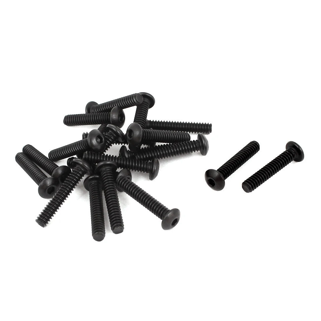 #6-32 x 3/4" UNC 10.9 Alloy Steel Hex Socket Button Head Machine Screws Black 21 Pcs