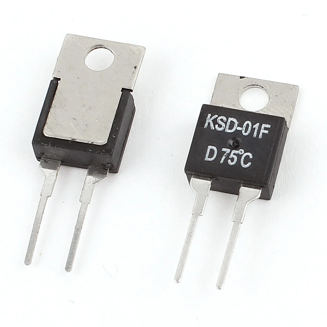 2Pcs KSD-01F 75C N/O N.C Normal Closed Temperature Control Switch Thermostat