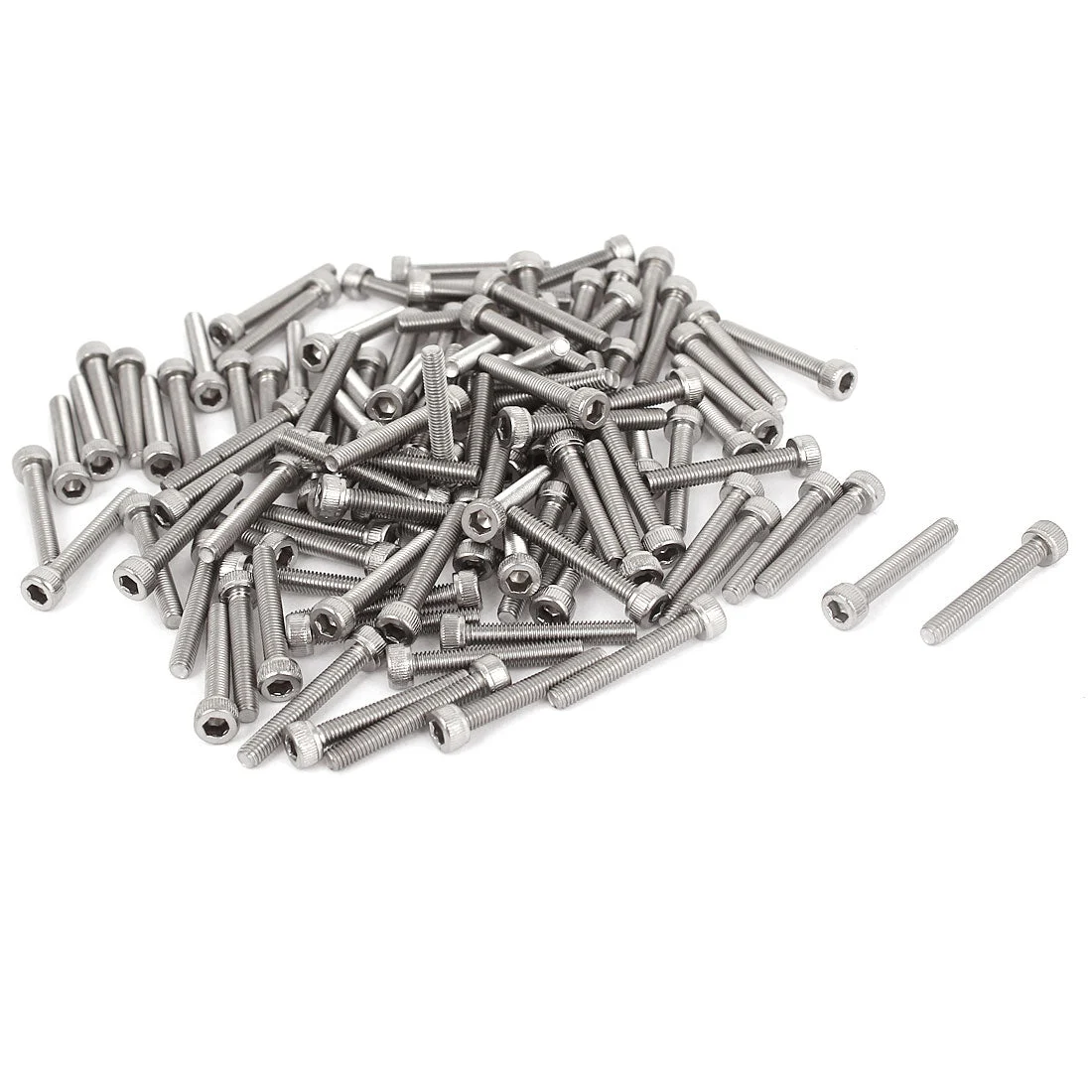 100 Pcs M3x20mm Stainless Steel Socket Cap Screws Hex Key Head Bolts DIN 912