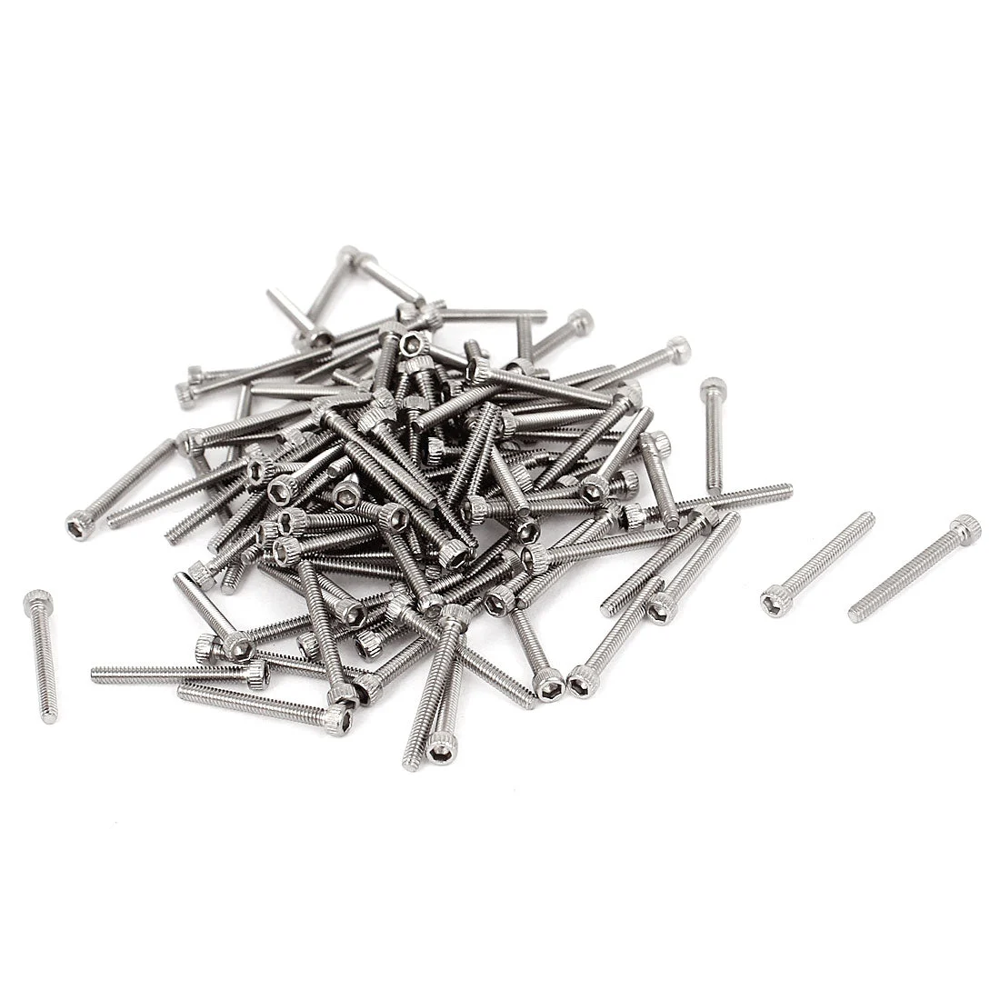 100pc 0.35mm Pitch M1.6x14mm Hex Key Socket Head Cap Screws Bolts 15mm Long