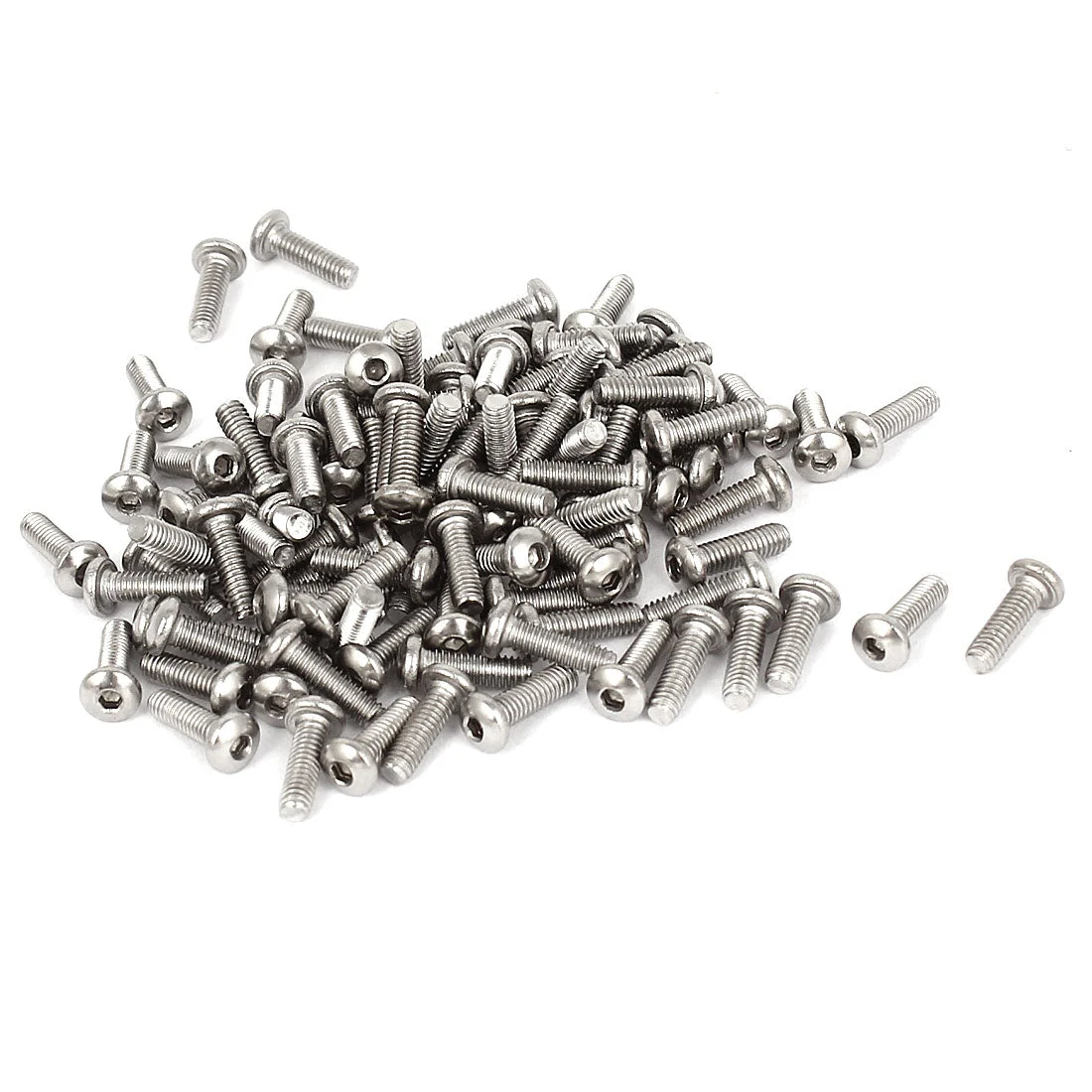 M2.5x8mm Stainless Steel Hex Socket Machine Countersunk Round Head Bolts 100PCS