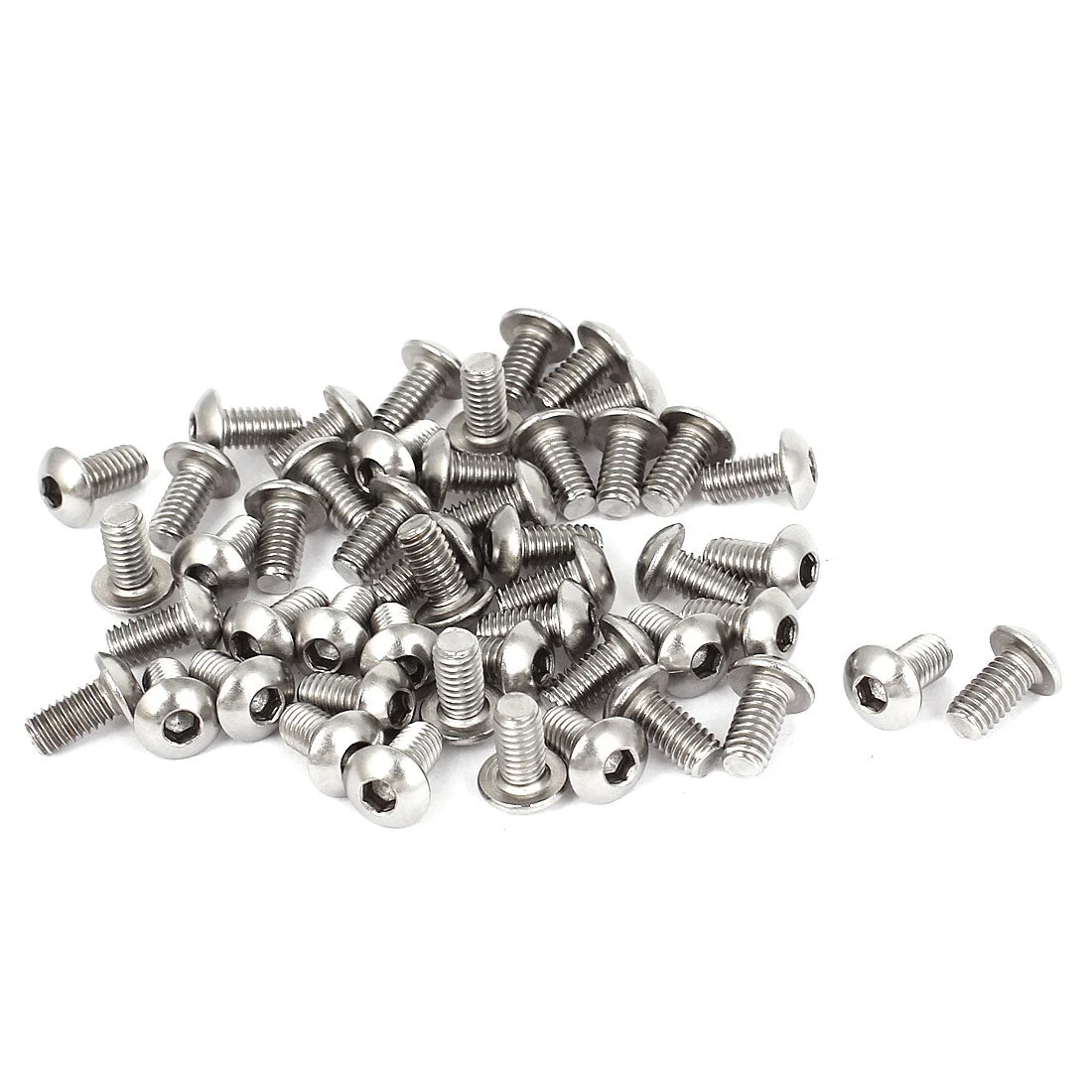 50pcs M4x0.7mmx8mm Stainless Steel Hex Socket Button Head Screws Bolts 10mm Long