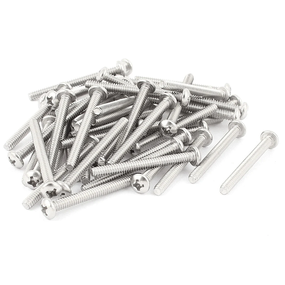 50 Pcs M3 x 35mm Stainless Steel Phillips Head Machine Screws Bolts