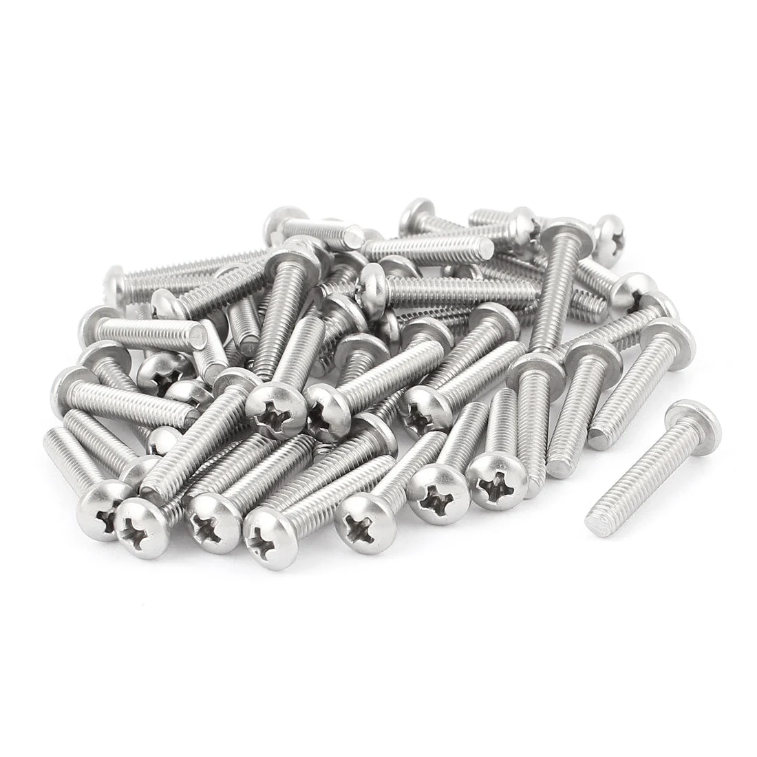 50 Pcs M4 x 22mm Stainless Steel Phillips Head Machine Screws 25mm Long