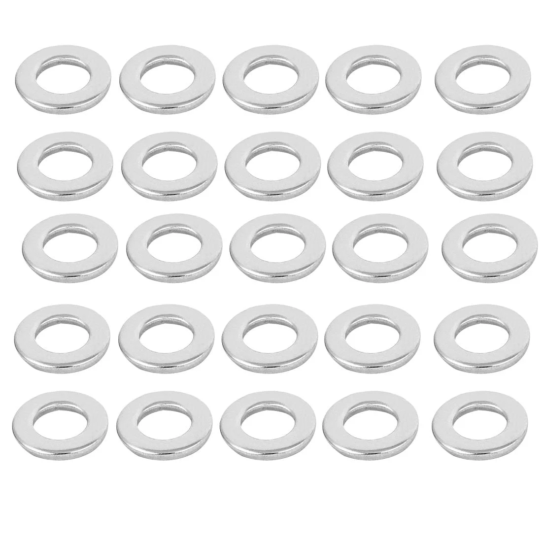 25pcs Silver Tone 304 Stainless Steel Flat Washer 1/4" for Screws Bolts