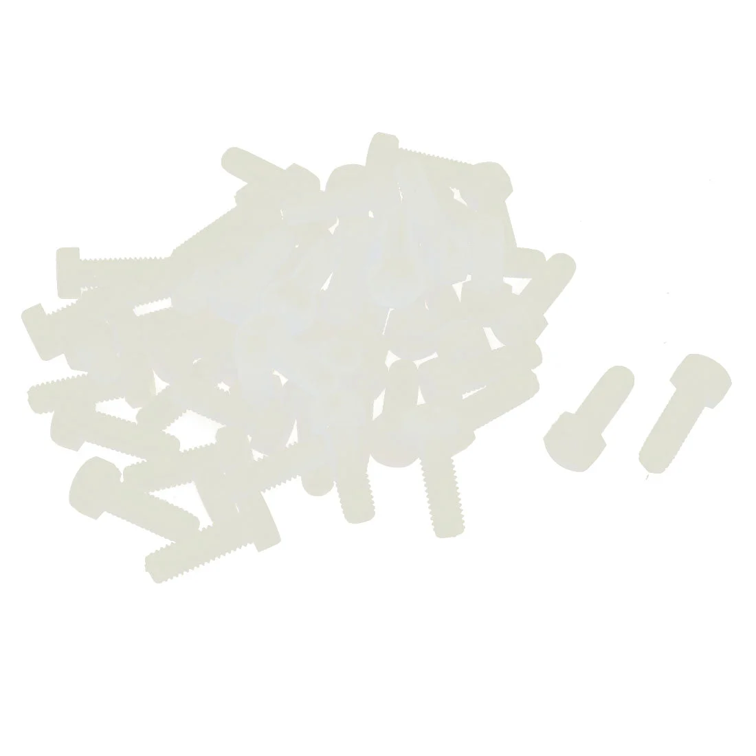M5 x 15mm Full Thread 0.8mm Pitch Nylon Metric Hex Head Cap Screw Bolt 50 Pcs