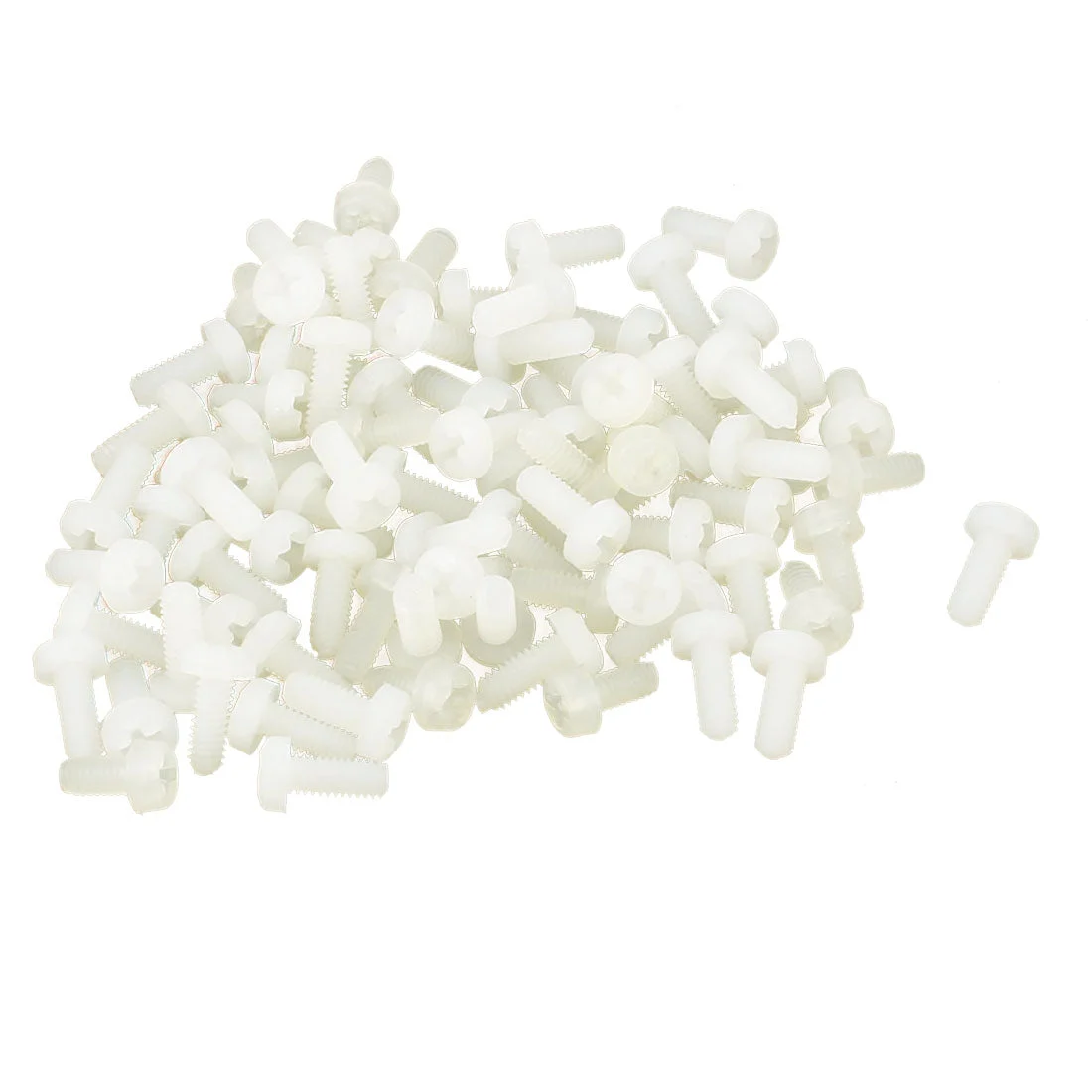M2.5 x 6mm Nylon Phillips Cross Pan Head Machine Screws White 50 PCS