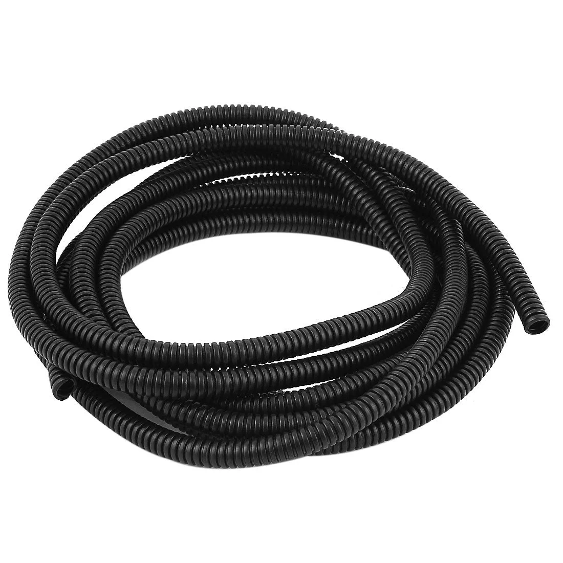 4.5 M 7 x 10 mm Plastic Flexible Corrugated Conduit Tube for Garden,Office Black