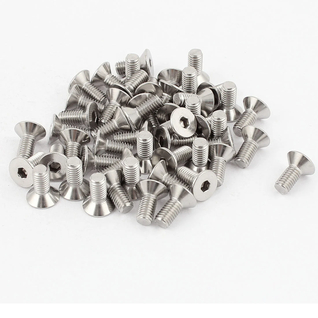 M5x12mm Stainless Steel Hex Socket Flat Head Countersunk Bolts Screw 50Pcs