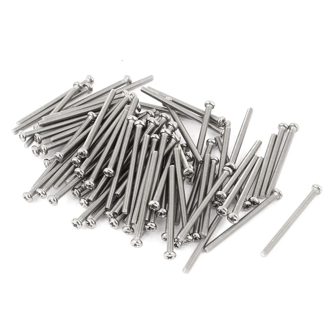 M2.5 x 35mm 304 Stainless Steel Crosshead Phillips Round Head Screws Bolt 60pcs