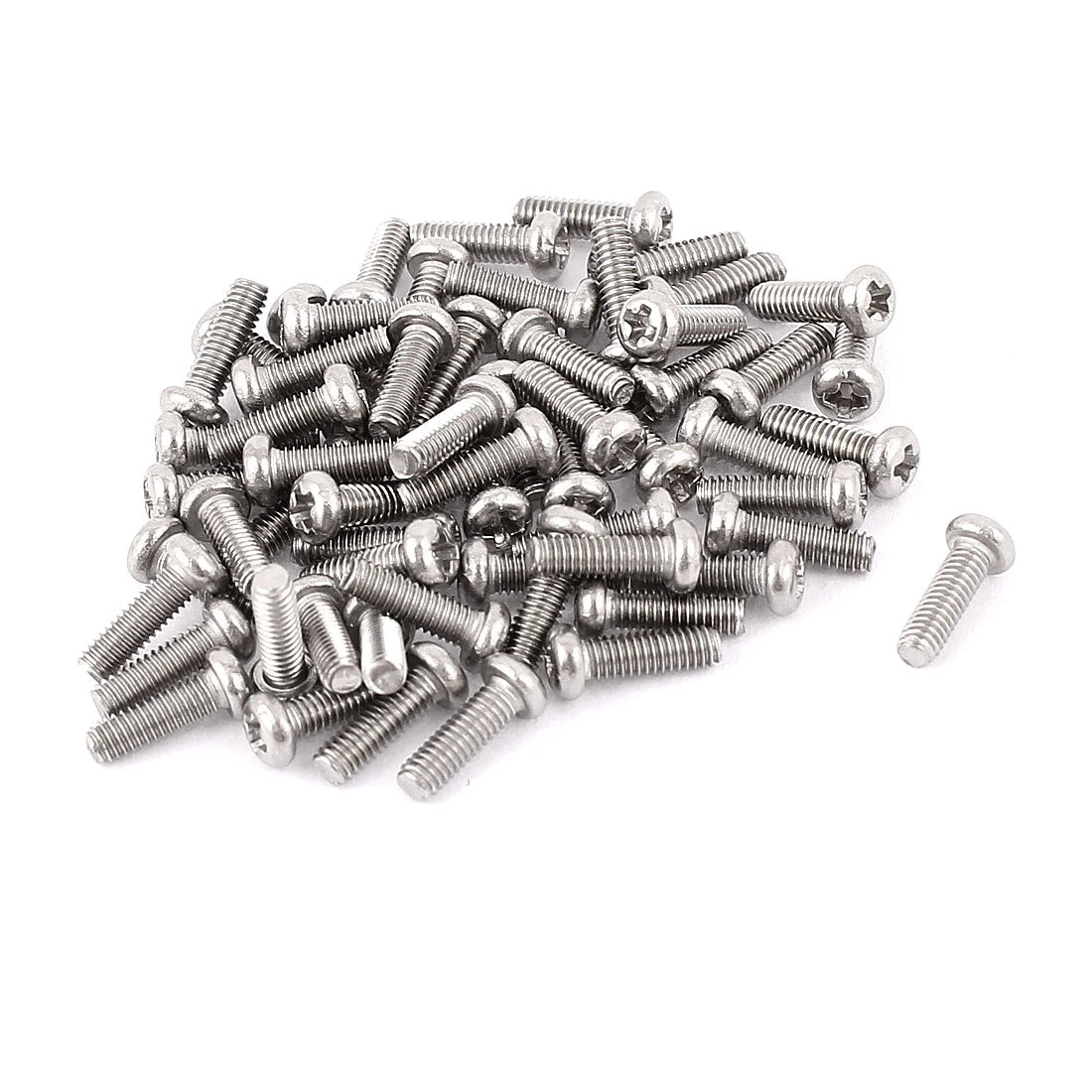 M2.5 x 8mm 304 Stainless Steel Crosshead Phillips Pan Head Screws Bolt 60pcs