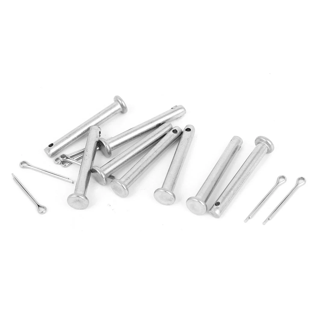 304 Stainless Steel Flat Head Round Clevis Pins Fastener M4x30mm 8 Pcs