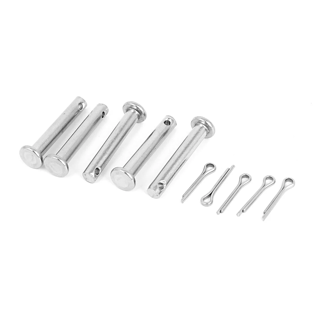 M5 x 30mm Flat Head 304 Stainless Steel Round Clevis Pins Fastener 5pcs