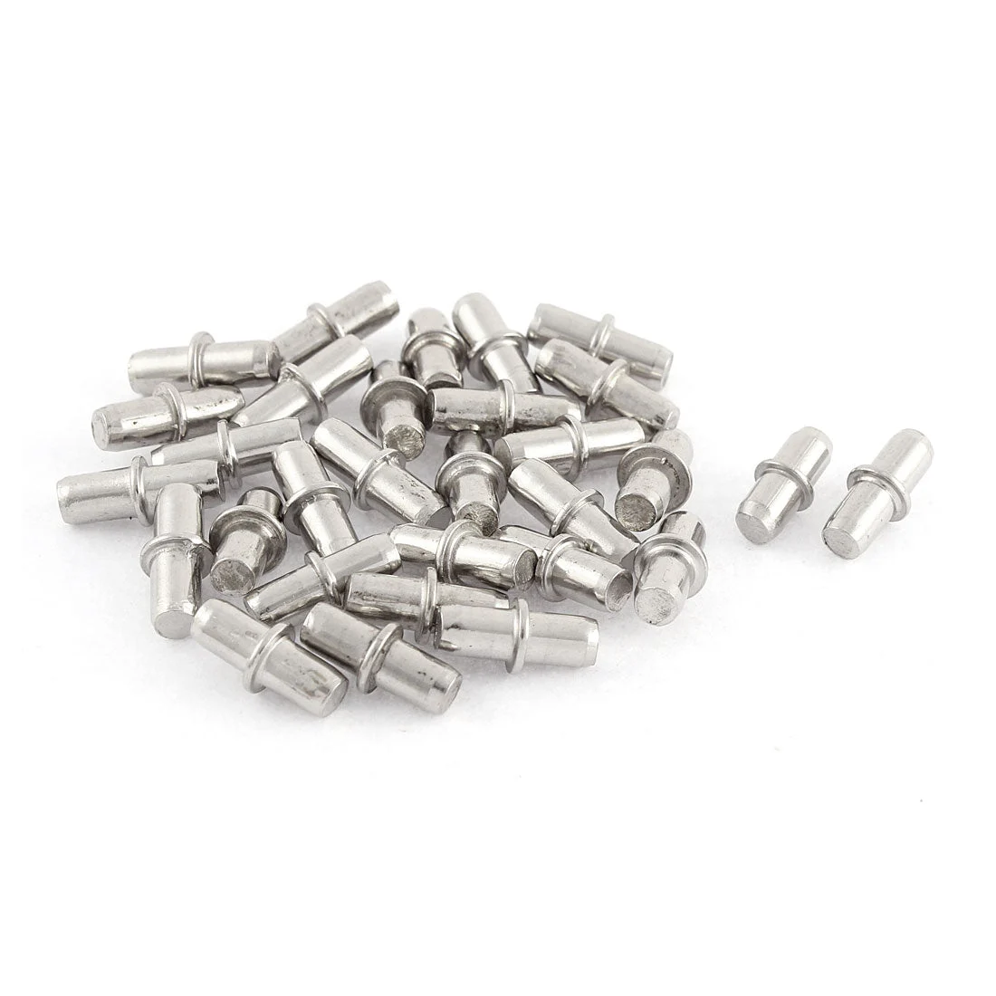 5mm x 16mm Furniture Cupboard Hardware Metal Shelf Support Pins Silver Tone 30 Pcs