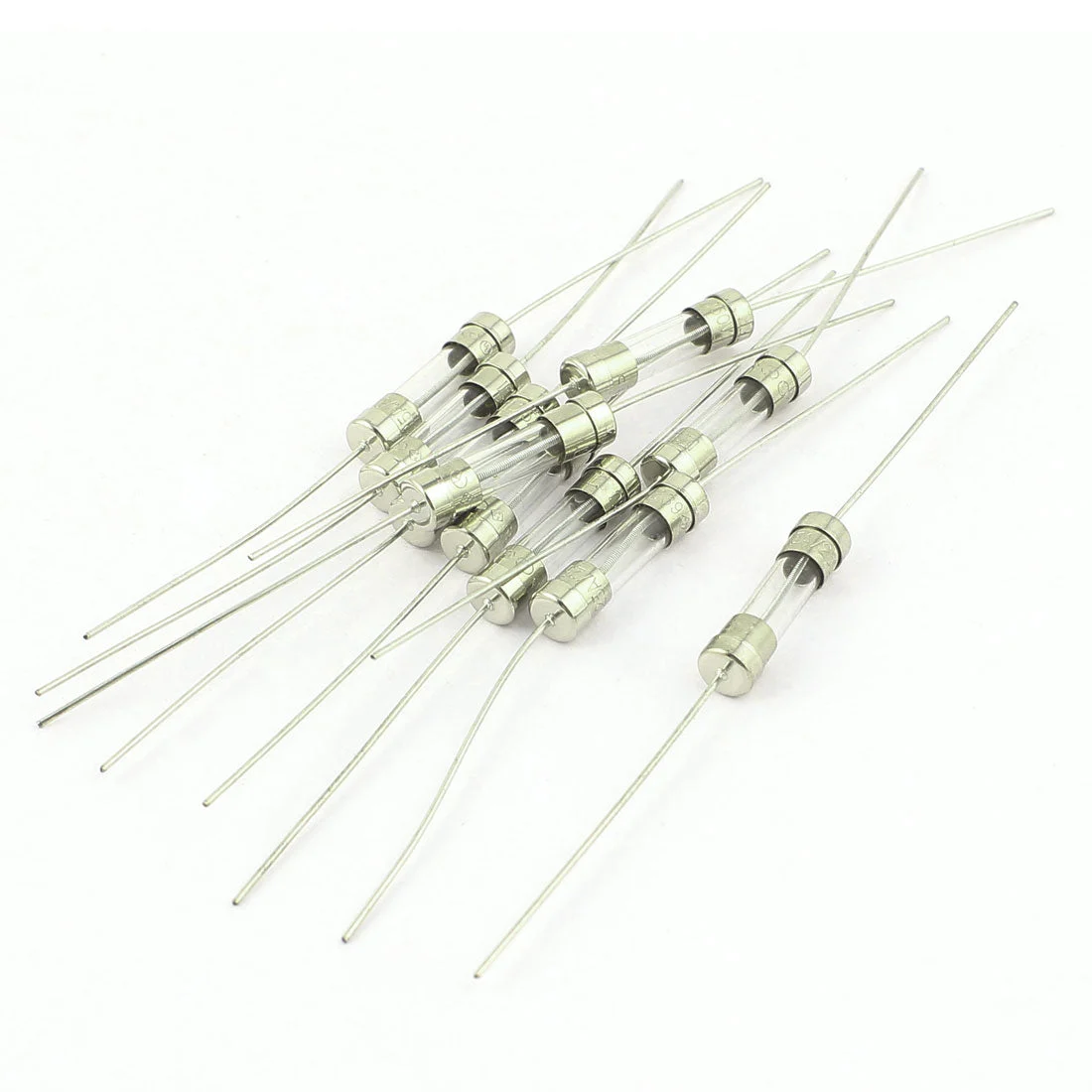 Electrical Dual Cap Axial Leaded Glass Tube Fuses 5 x 20mm 250V 1.25A 10pcs