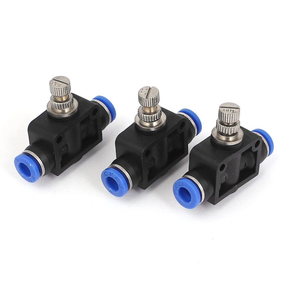 3pcs 6mm Tube Union Flow Speed Controllers Regulators Pneumatic Push in Fittings