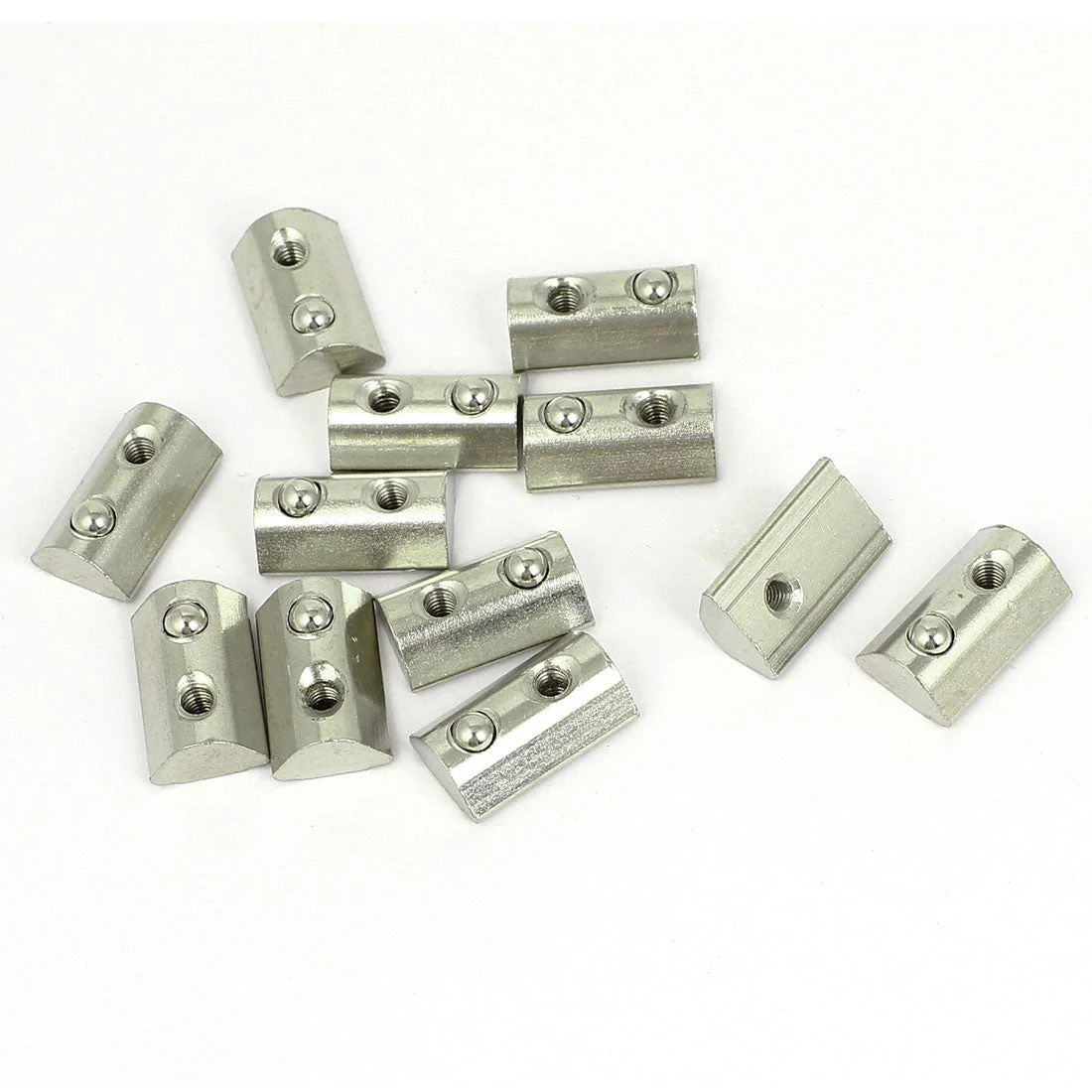 12pcs M4 40 Series Metal Half Round Roll in T-slot Spring Nut w Ball
