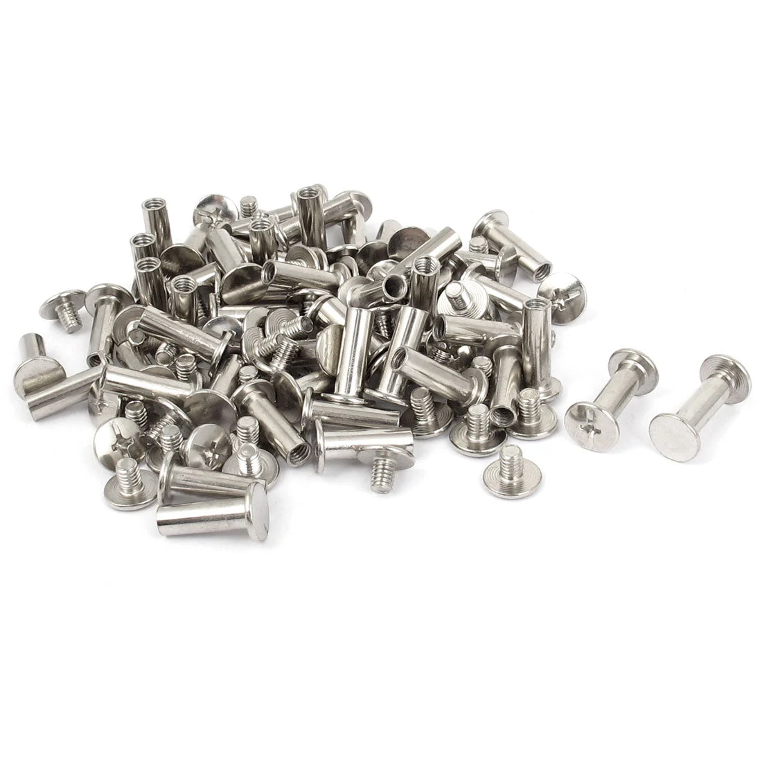 50pcs M5x15mm Nickel Plated Binding Screw Post for Scrapbook Photo Albums