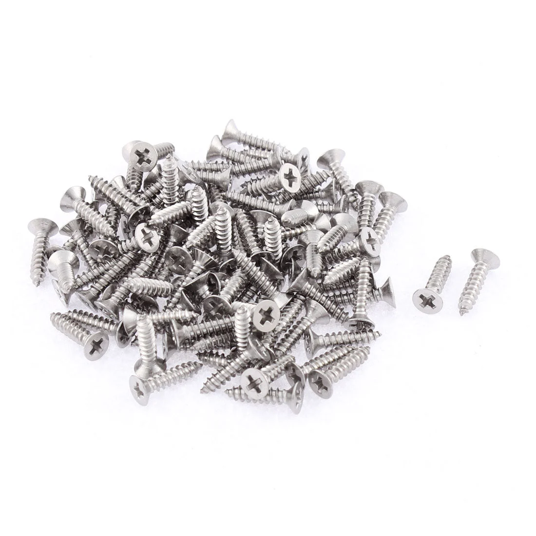 100 Pcs 2.9mmx13mm Stainless Steel Phillips Flat Sheet Self Tapping Screws