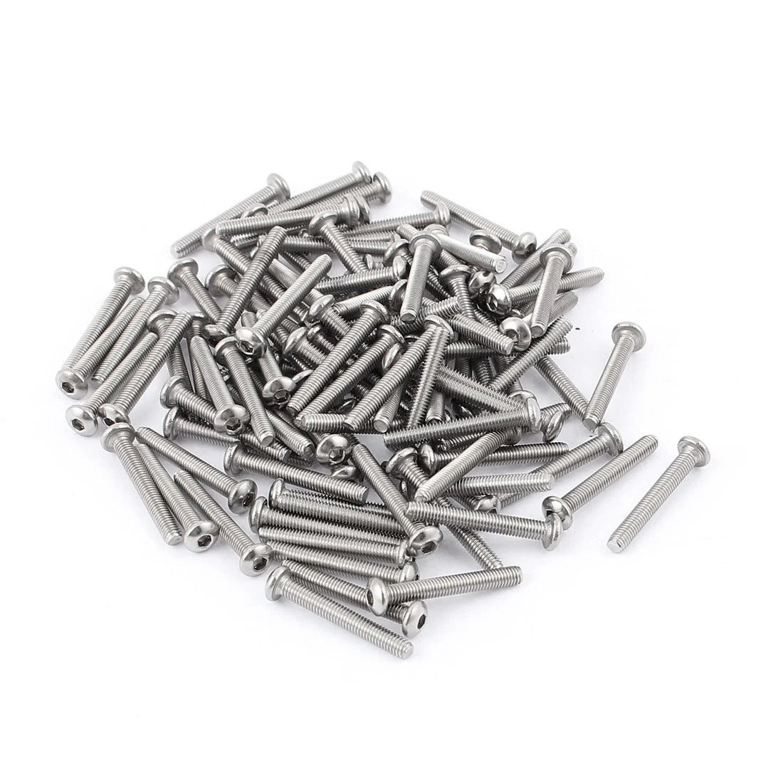 M3x22mm 304 Stainless Steel Hex Socket Button Head Bolts Screws 100pcs