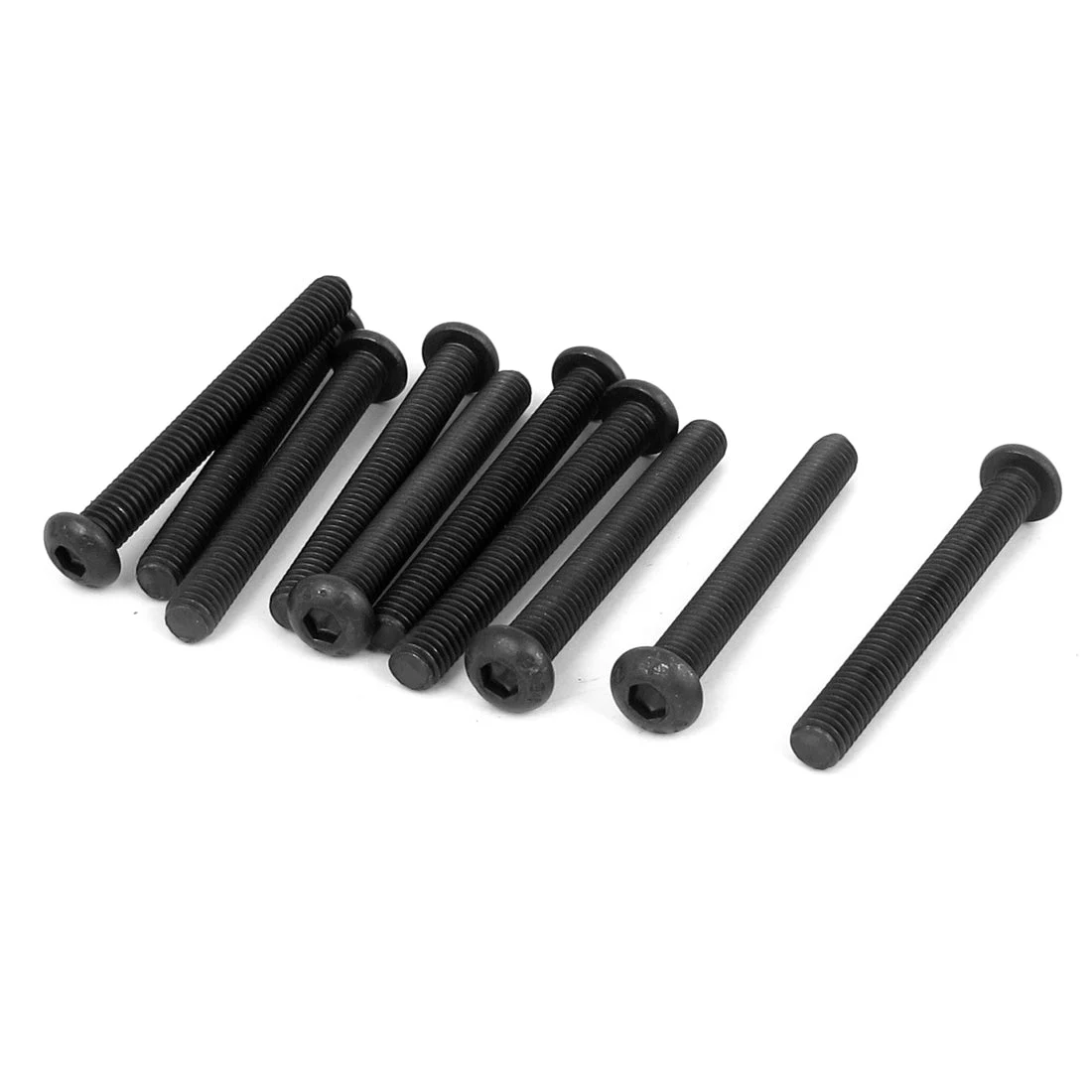M6 x 50mm Alloy Steel Hex Socket Button Head Screws Black 10 PCS