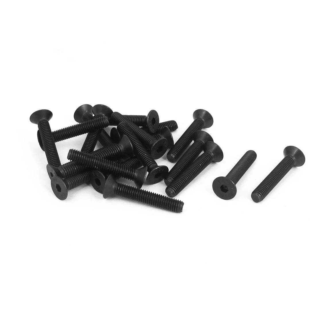 M5 x 30mm Metric Hex Socket Countersunk Flat Head Screw Bolts Black 20PCS