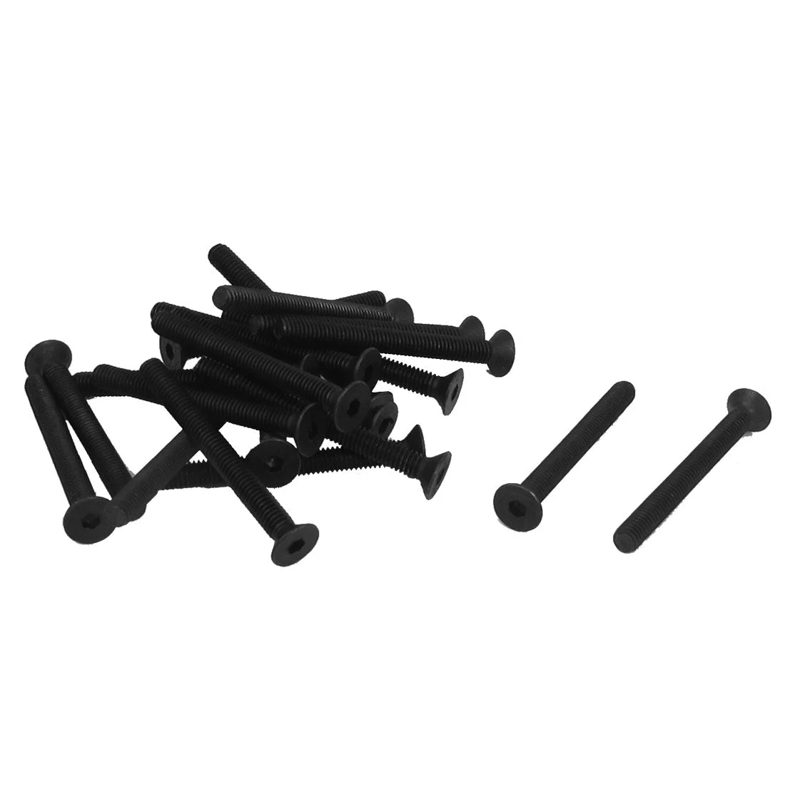 M4 x 40mm Metric Hex Socket Countersunk Flat Head Screw Bolts Black 20PCS