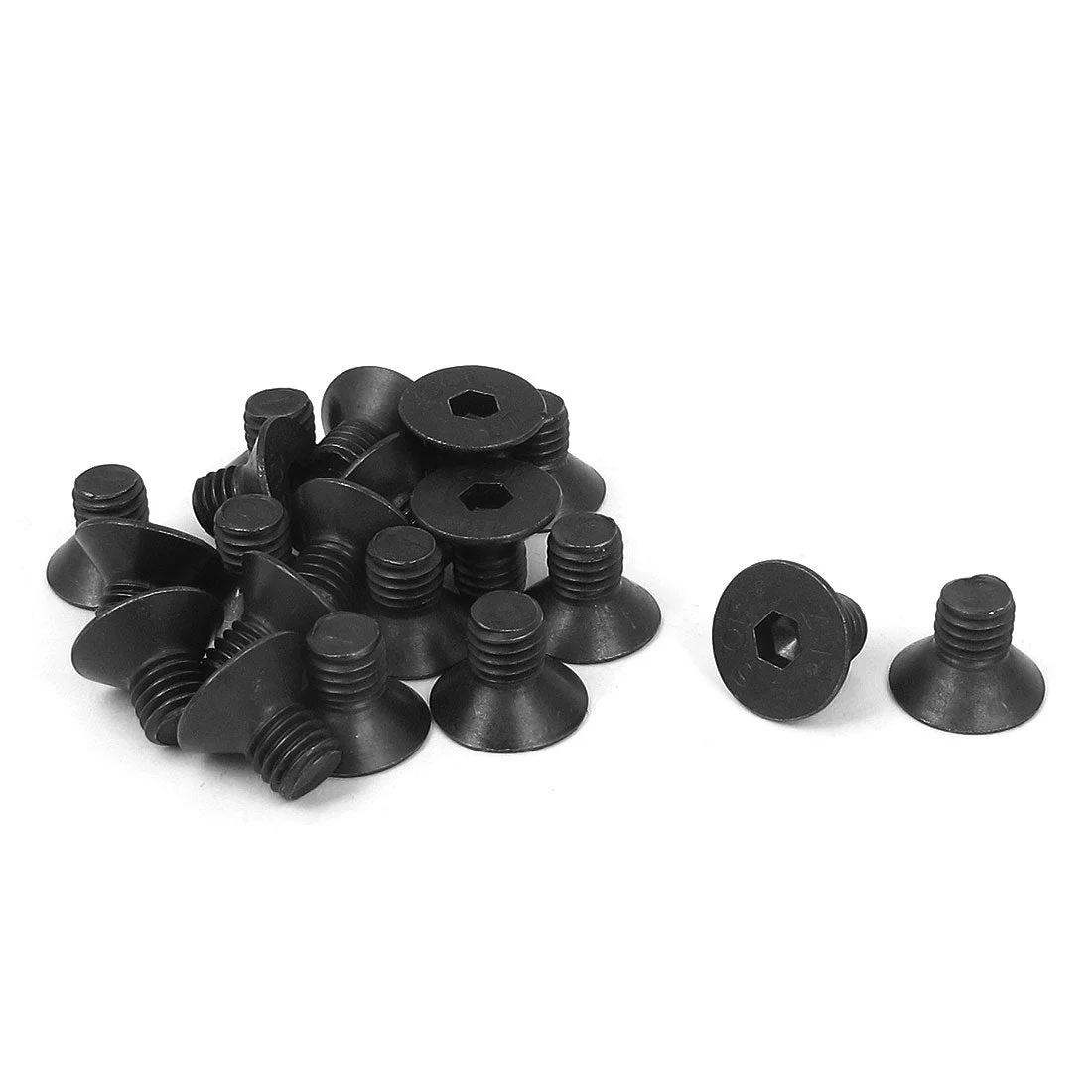 M8 x 12mm Metric Hex Socket Countersunk Head Screw Bolts Black 20PCS