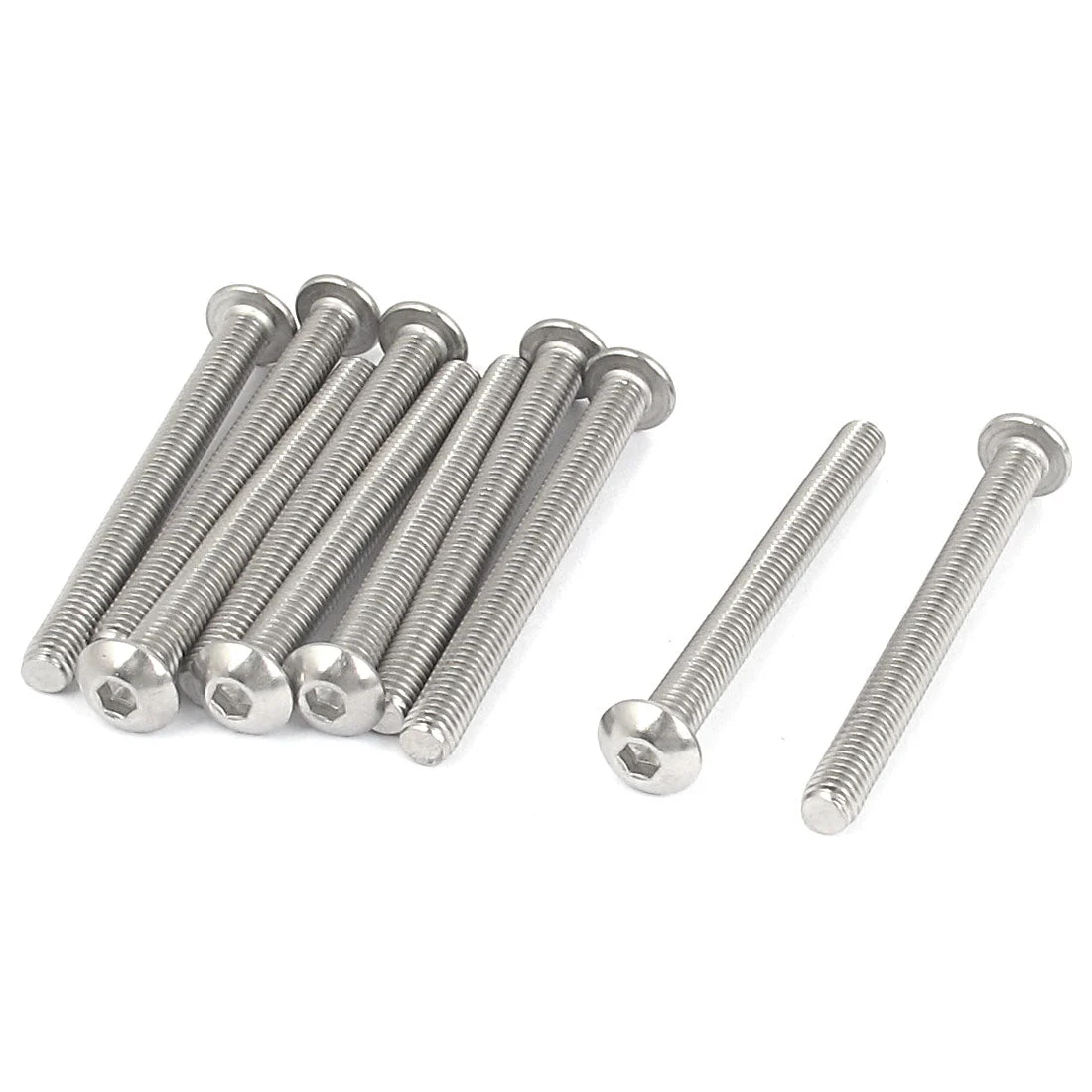 M5x50mm 304 Stainless Steel Hex Socket Machine Countersunk Round Head Screw Bolts 10PCS