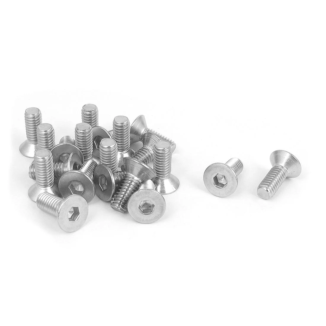 M6 x 16mm Metric 304 Stainless Steel Hex Socket Countersunk Flat Head Screw Bolts 20PCS