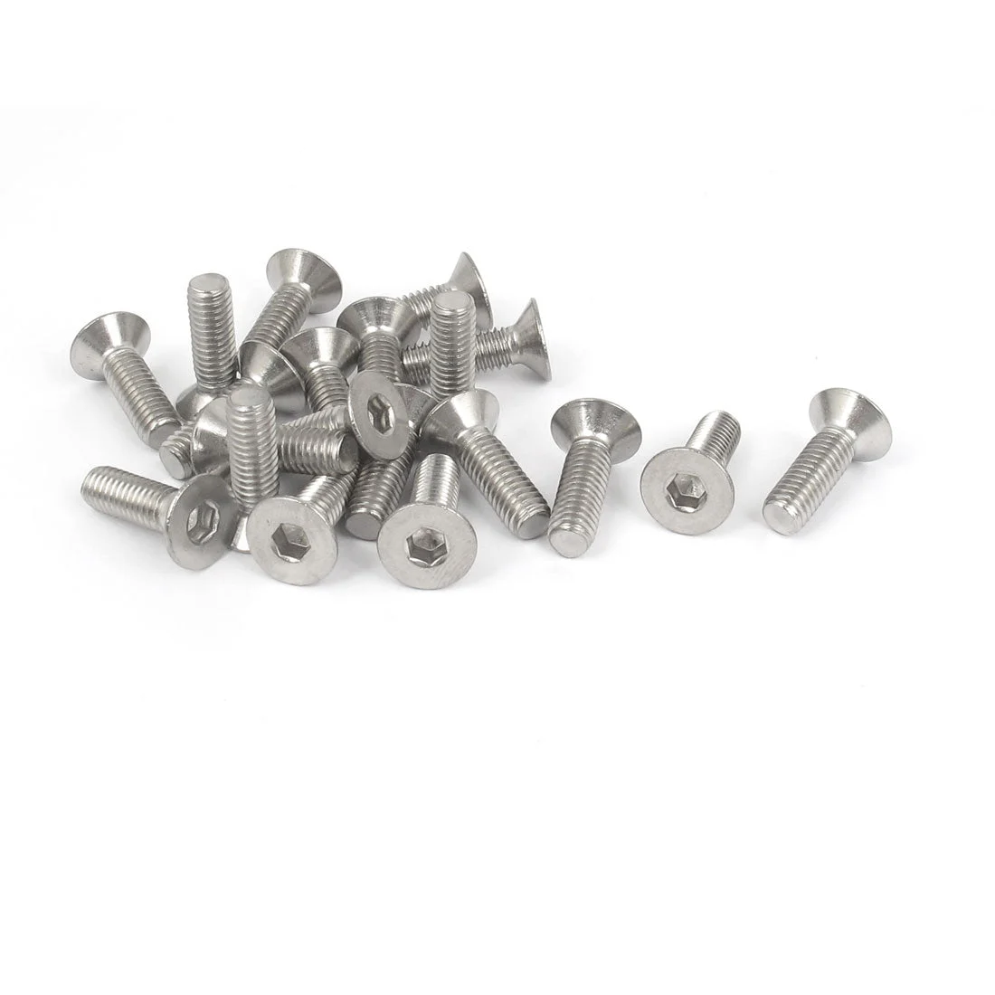 M6 x 20mm Metric 304 Stainless Steel Hex Socket Countersunk Flat Head Screw Bolts 20PCS