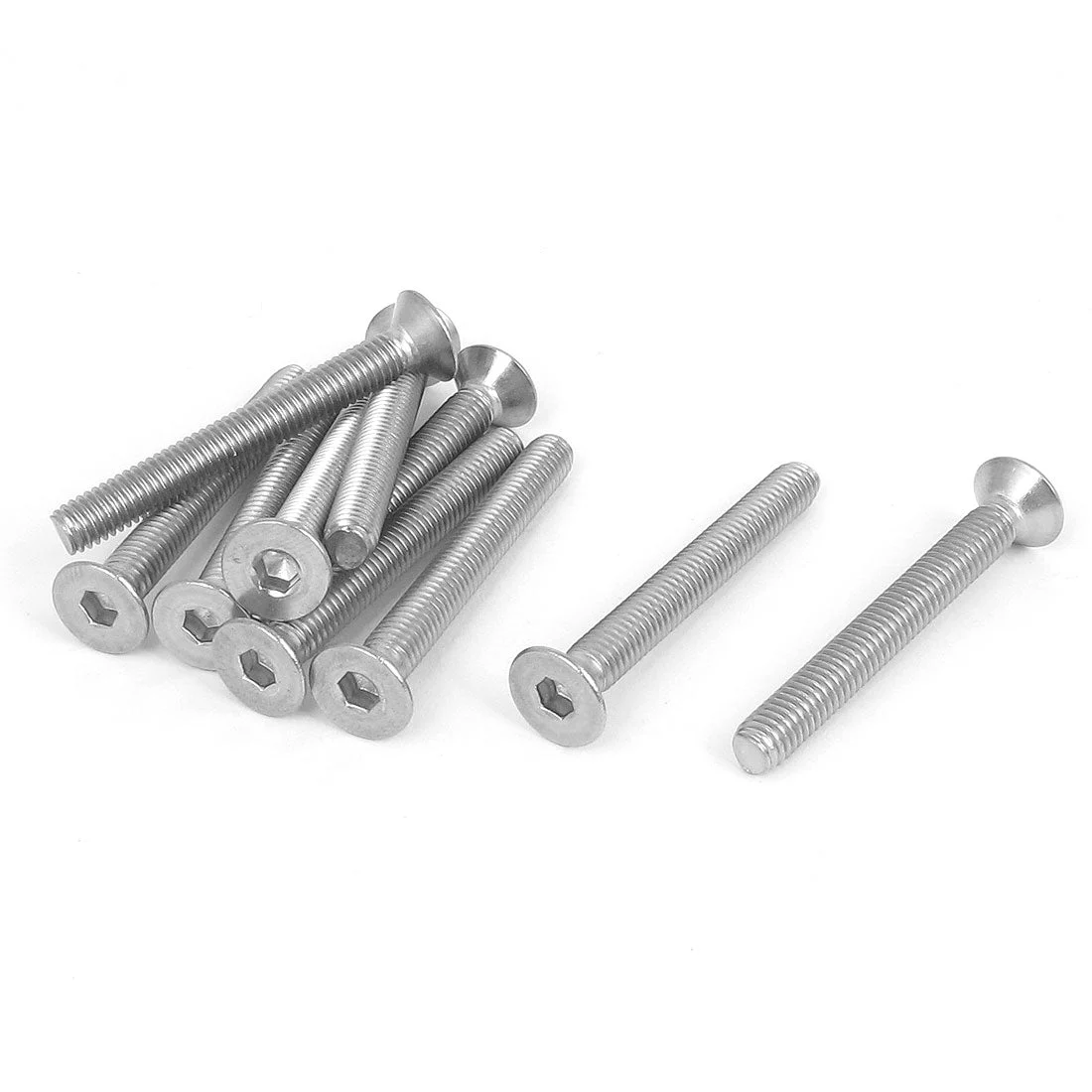 M6 x 50mm Metric 304 Stainless Steel Hex Socket Countersunk Flat Head Screw Bolts 10PCS