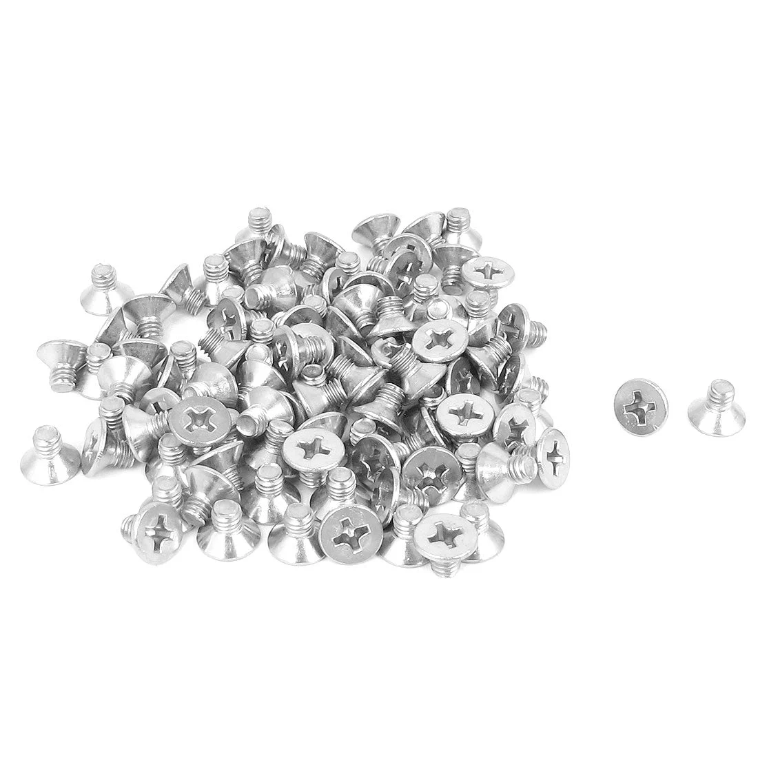 M4 x 6mm Metric Phillips Flat Head Countersunk Bolts Machine Screws 100pcs