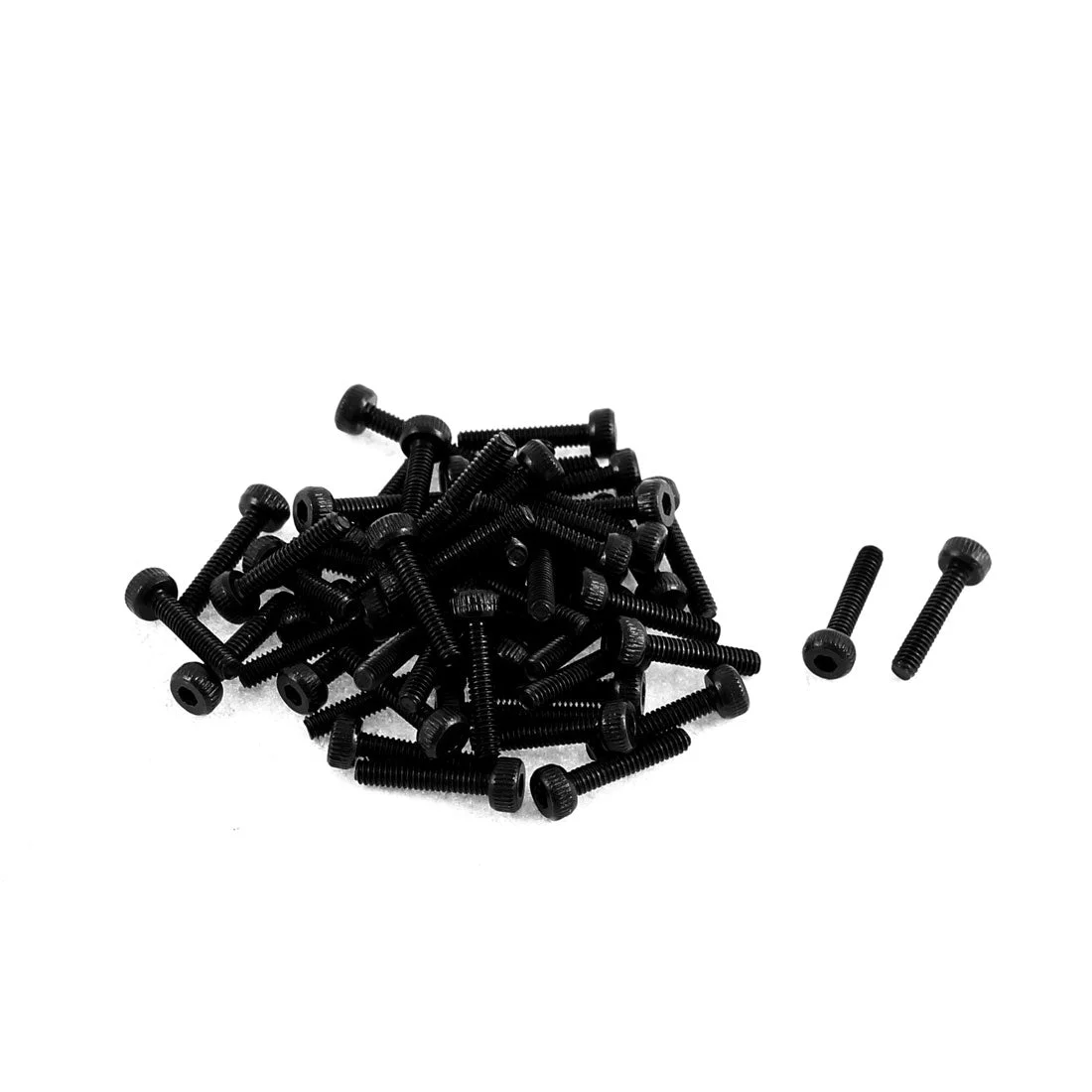 M2x10mm 12.9 Alloy Steel Screw Cap Point Hex Socket Screws Bolts Black 50pcs