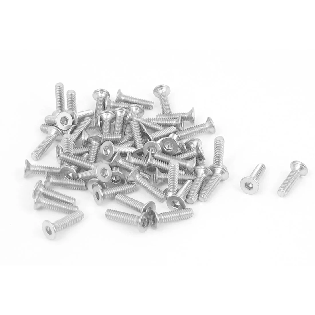 M2 x 8mm Metric 304 Stainless Steel Hex Socket Countersunk Flat Head Screw Bolts 50pcs