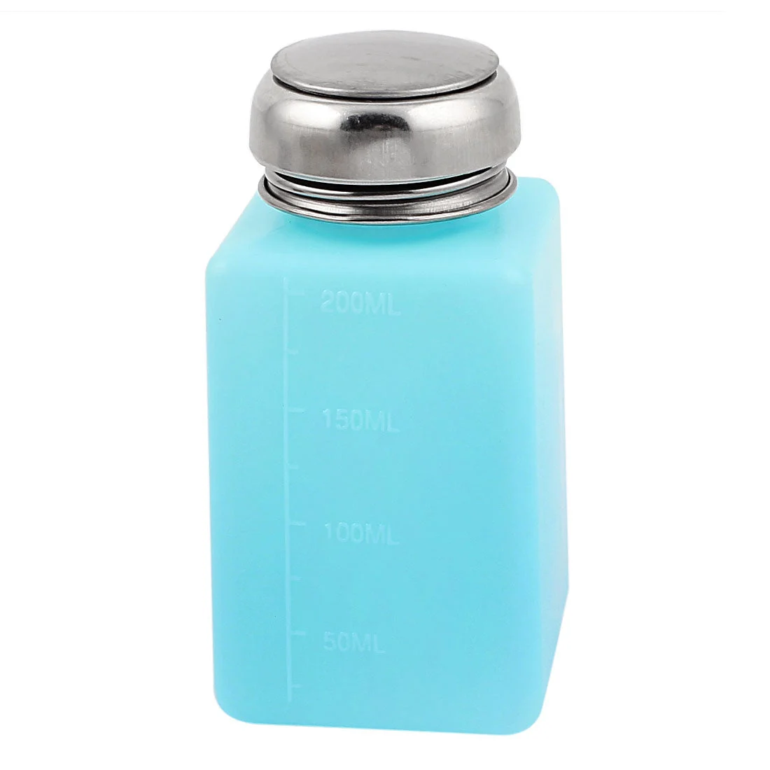 Metal Cap Plastic Storage Liquid Empty Dispenser Bottle 200ml Light Blue