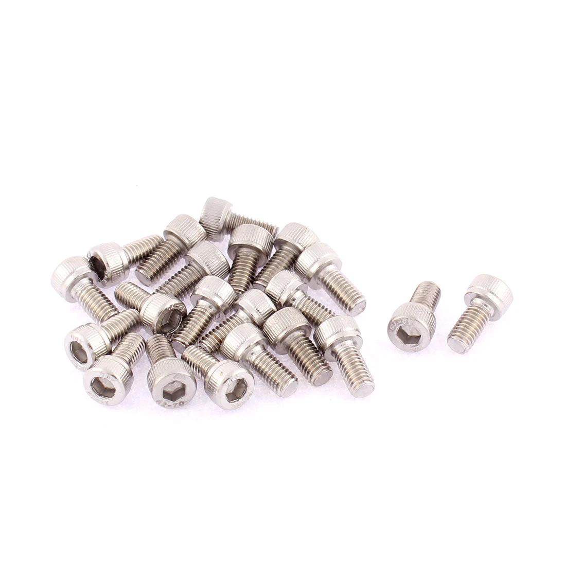 21pcs M5 x 10mm Male Thread 15mm Long Stainless Steel 6-Point Hex Socket Cap Screws Bolts