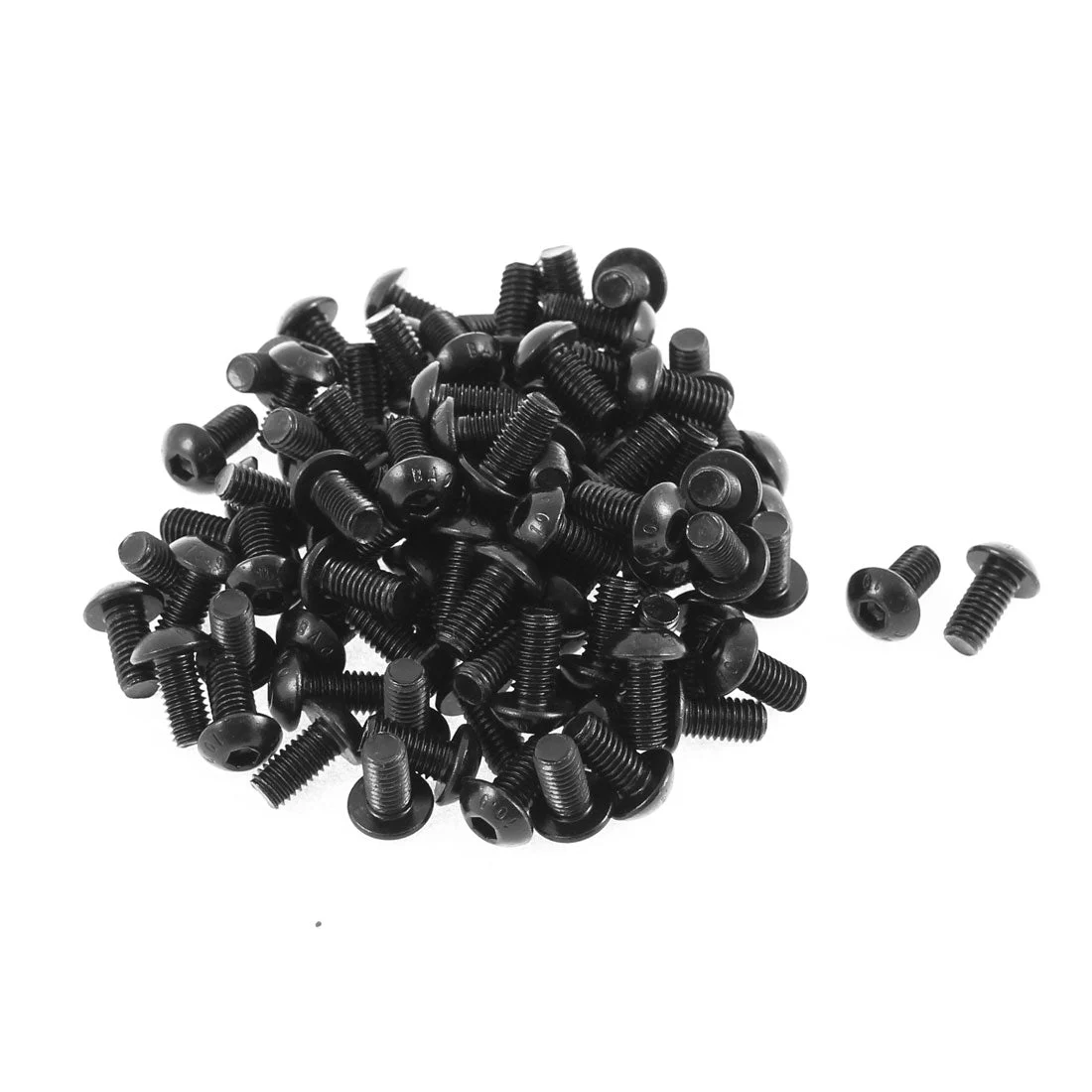 M5x10mm 10.9 Alloy Steel Button Head Hex Socket Cap Screw Bolt Black 100Pc