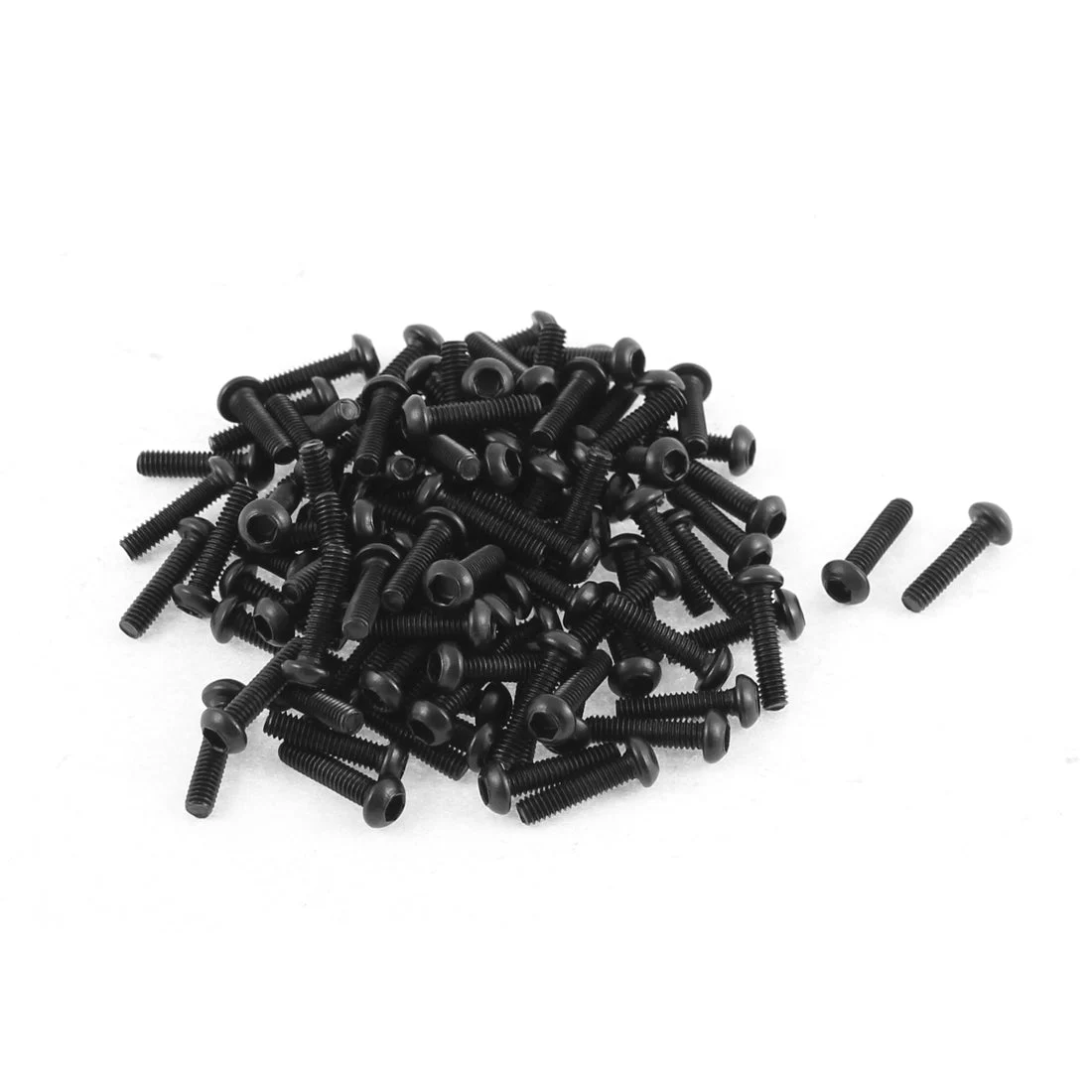 M2.5x10mm Thread 10.9 Alloy Steel Button Head Hex Socket Cap Screw Bolt 100pcs