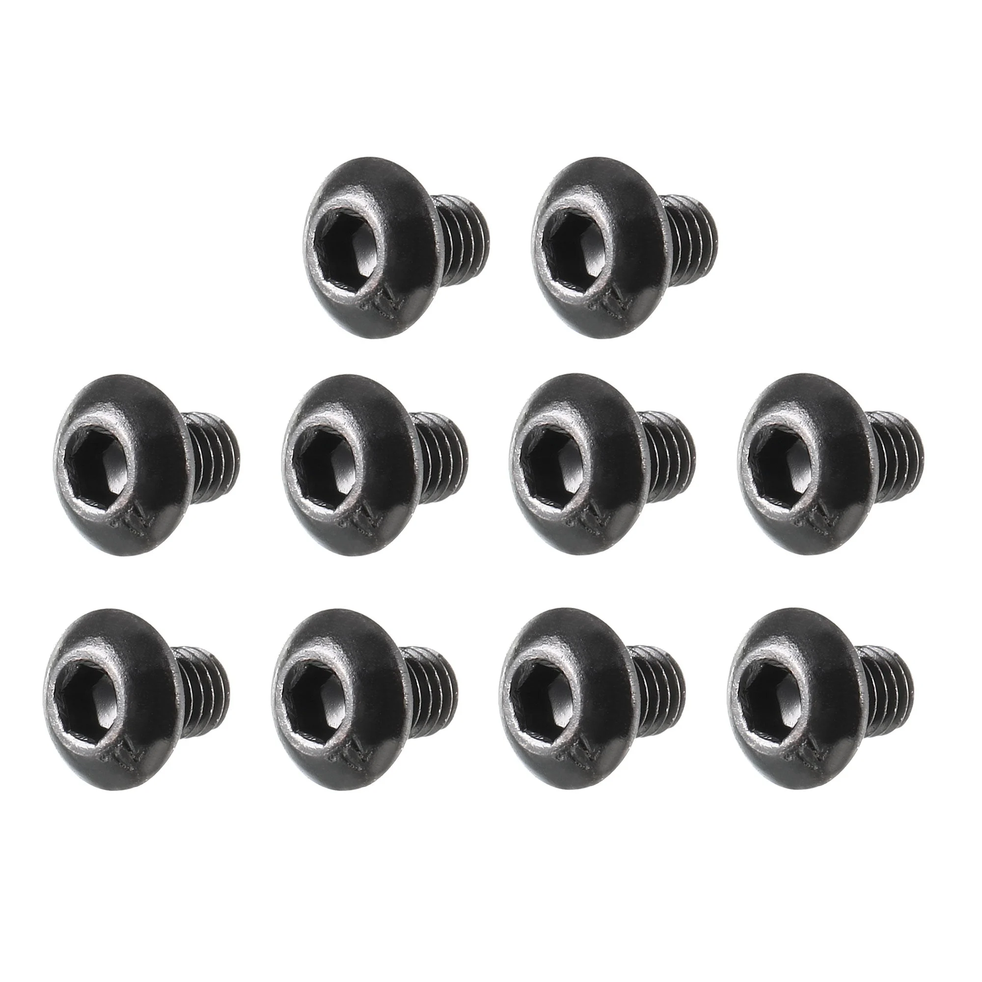 M3x4mm Thread 10.9 Alloy Steel Button Head Hex Socket Cap Screw Bolt 100pcs
