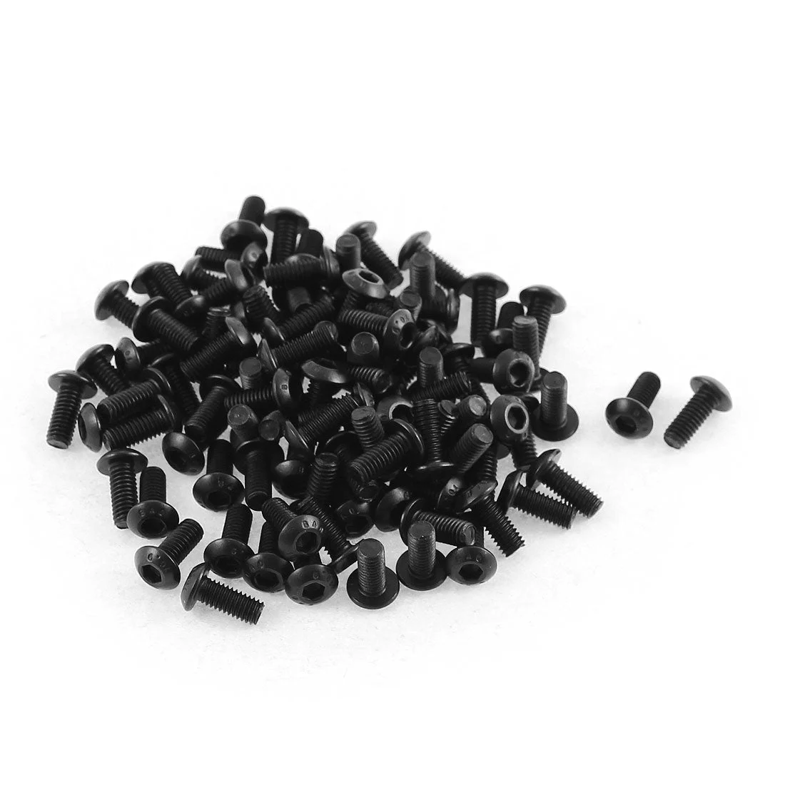 100pcs M3 x 7mm Thread 10.9 Alloy Steel Button Head Hex Socket Cap Screw Bolt