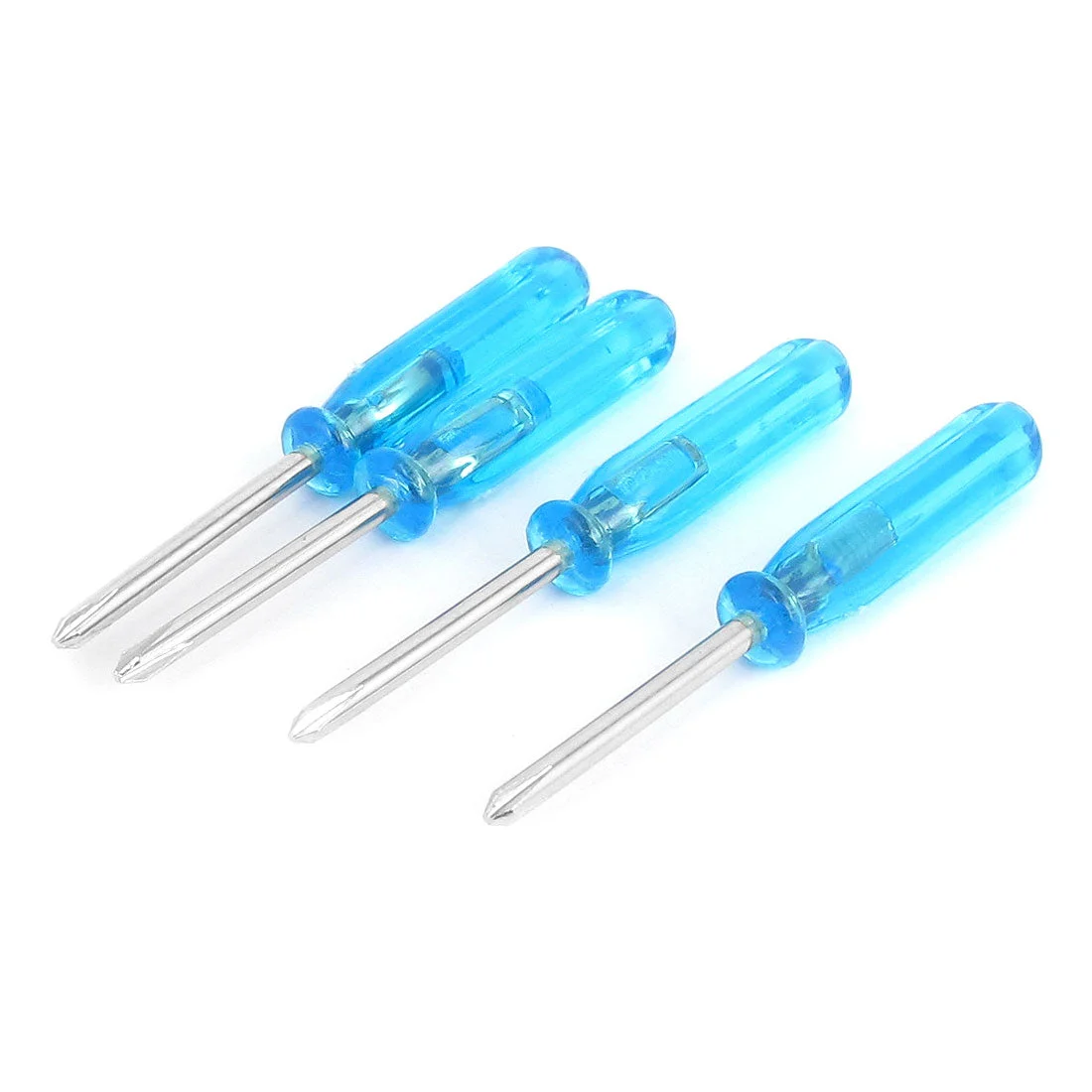 Blue Plastic Handle 45mmx2mm Crosshead Precision Stubby Mini Pocket Screwdriver 4 Pcs
