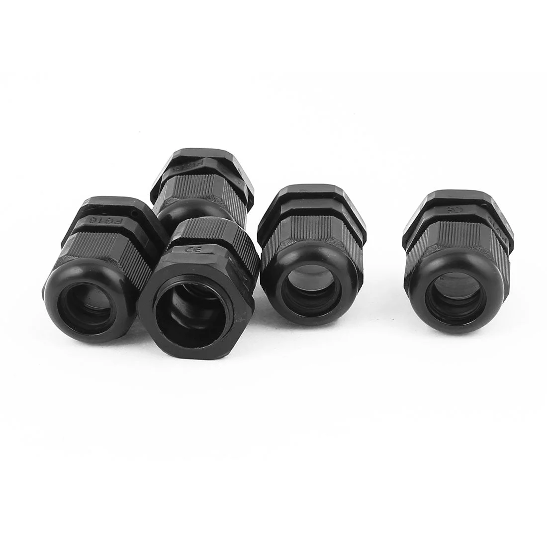 5 Pcs 10mm-14mm PG16 Plastic Strain Relief Cord Grip Cable Glands Black